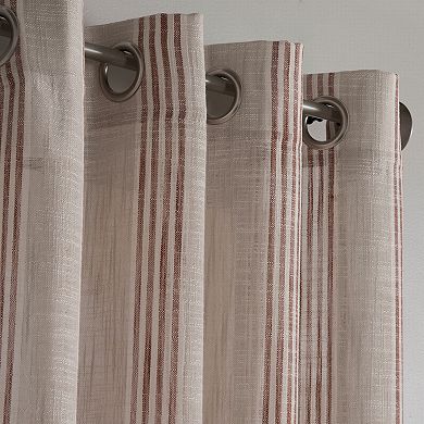 NATCO Bazile Verticle Stripped Light Filtering Grommeted Window Curtain Panel
