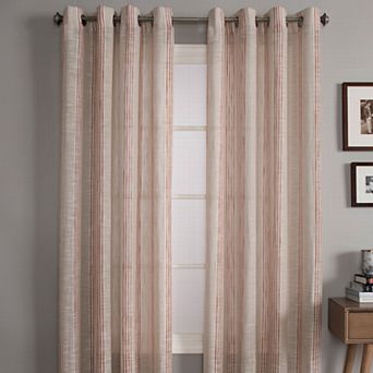 NATCO Bazile Verticle Stripped Light Filtering Grommeted Window Curtain Panel