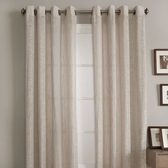 NATCO Bazile Verticle Stripped Light Filtering Grommeted Window Curtain Panel