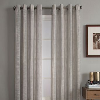 NATCO Bazile Verticle Stripped Light Filtering Grommeted Window Curtain Panel