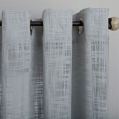 NATCO Morris Textured Semi Sheer Grommeted 1 Window Curtain Panel
