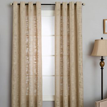 NATCO Morris Textured Semi Sheer Grommeted 1 Window Curtain Panel