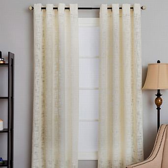 NATCO Morris Textured Semi Sheer Grommeted 1 Window Curtain Panel