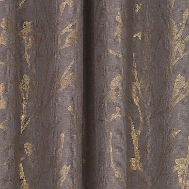 NATCO Dana Floral Print Light Filtering Grommeted Window Curtain Panel