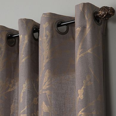 NATCO Dana Floral Print Light Filtering Grommeted Window Curtain Panel