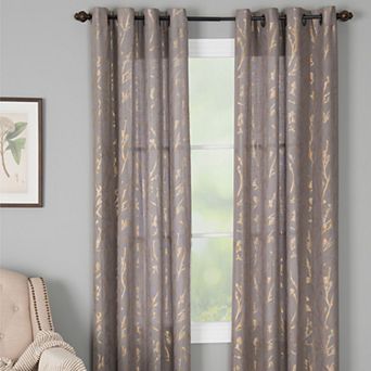 NATCO Dana Floral Print Light Filtering Grommeted Window Curtain Panel