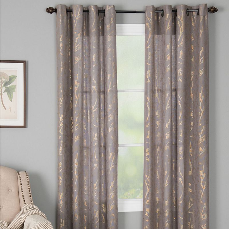 Dana Window Curtain, Grey, 50X95