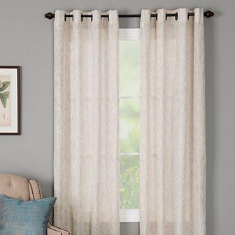 NATCO Dana Floral Print Light Filtering Grommeted Window Curtain Panel
