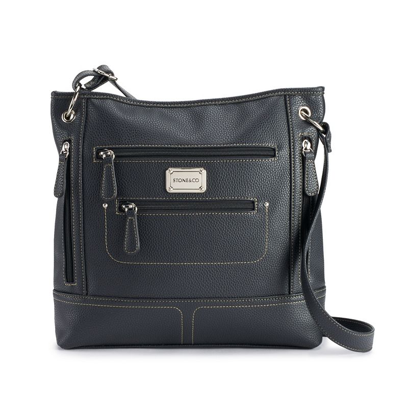 Stone & Co. Pebble Leather Crossbody, Black