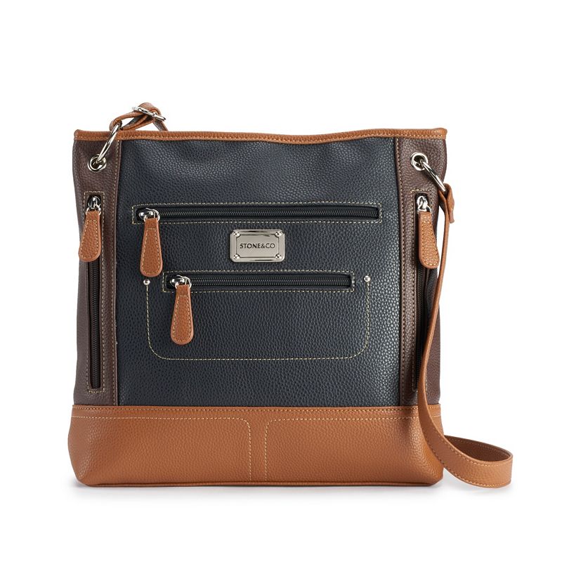 Stone & Co. Pebble Leather Crossbody, Grey