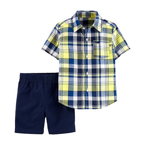 button shirt with shorts