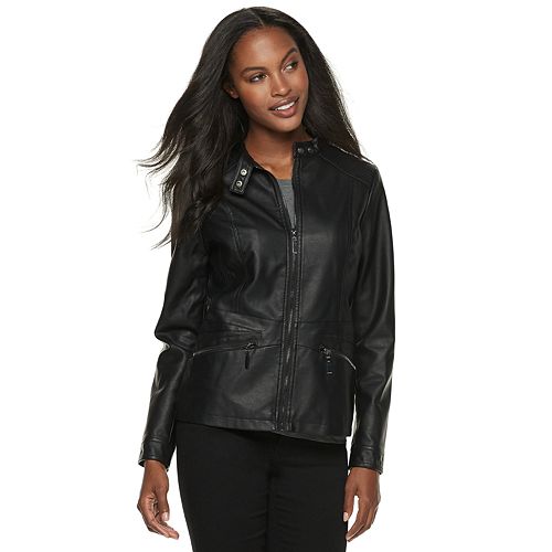 Women's Apt. 9® Faux-Leather Moto Jacket