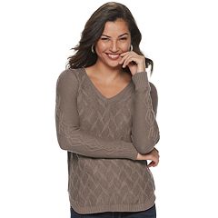 Women's SONOMA Goods for Life™ Leaf Cable-Knit Sweater