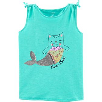 Girls 4-14 Carter's Cat Mermaid Flip Sequins Tank Top