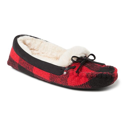 Women's Dearfoams Mixed Materials Moccasin Slippers