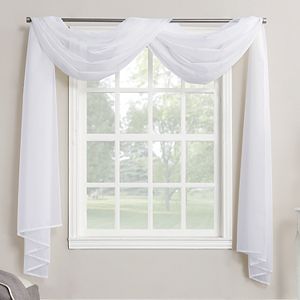 Madison Park Kaylee Solid Crushed Sheer Scarf Window Valance