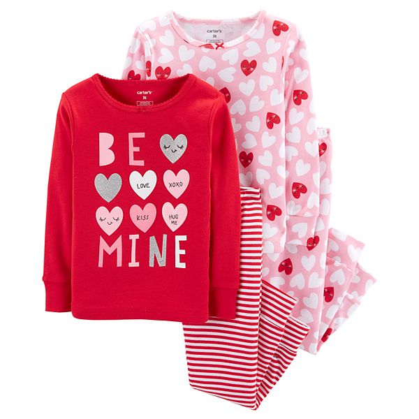 Toddler Girl Carter S Be Mine All Over Hearts Tops Bottoms Pajama Set