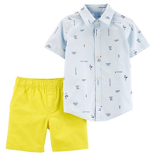 button shirt with shorts