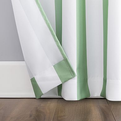 Sun Zero Valencia Indoor/Outdoor Fade Resistant Cabana Stripe Grommet Curtain Panel