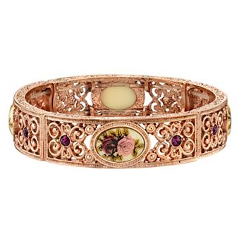 1928 Filigree Flower Stretch Bracelet