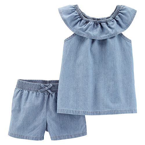 Toddler Girl Carter's Chambray Top & Shorts Set