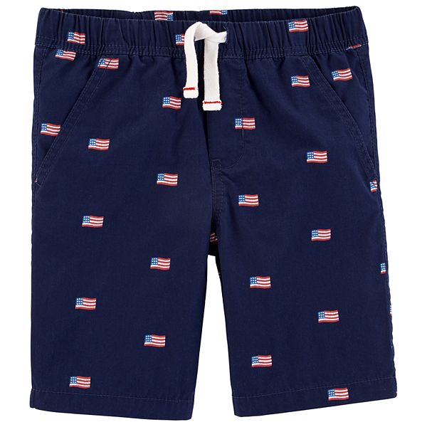 Toddler Boy Carter's American Flag Poplin Shorts