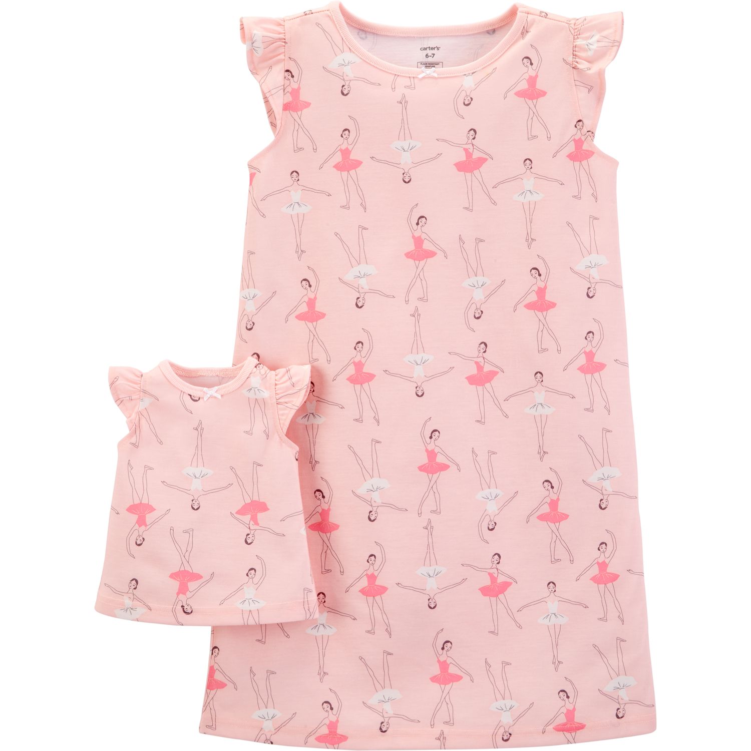 girl and doll nightgown set