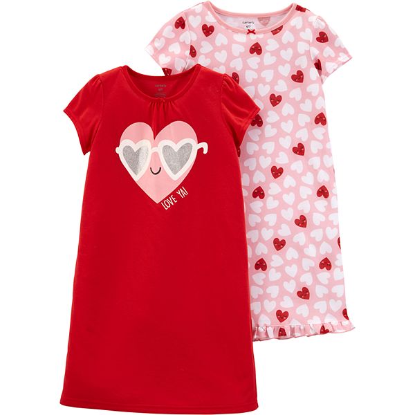 Girls 4-14 Carter's 2-pack Heart Dorm Nightgowns