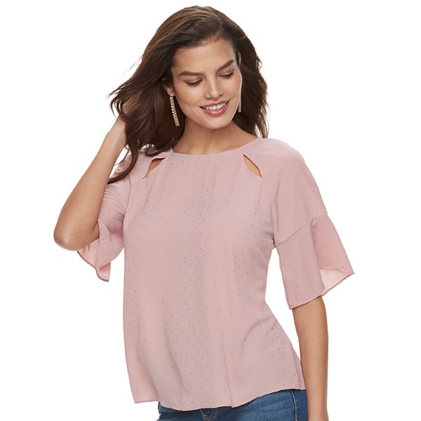 Women's Jennifer Lopez Cutout Crepe Top