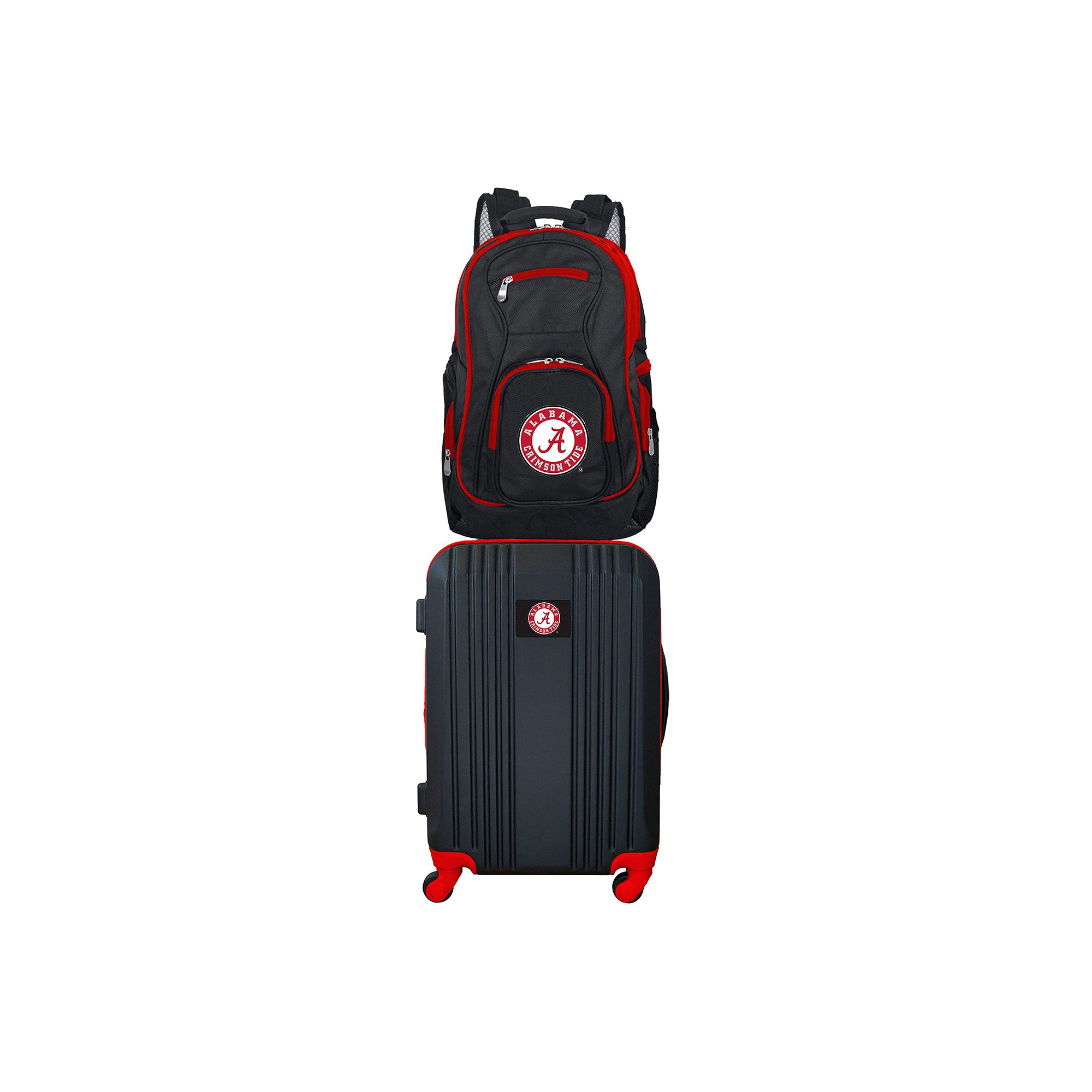 Alabama Crimson Tide Wheeled Carry-On Luggage & Backpack Set, Black
