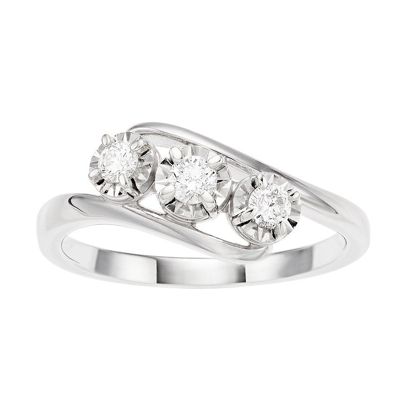 I Promise You Sterling Silver 1/4 Carat T.W. 3-Stone Ring, Womens, Size: 6