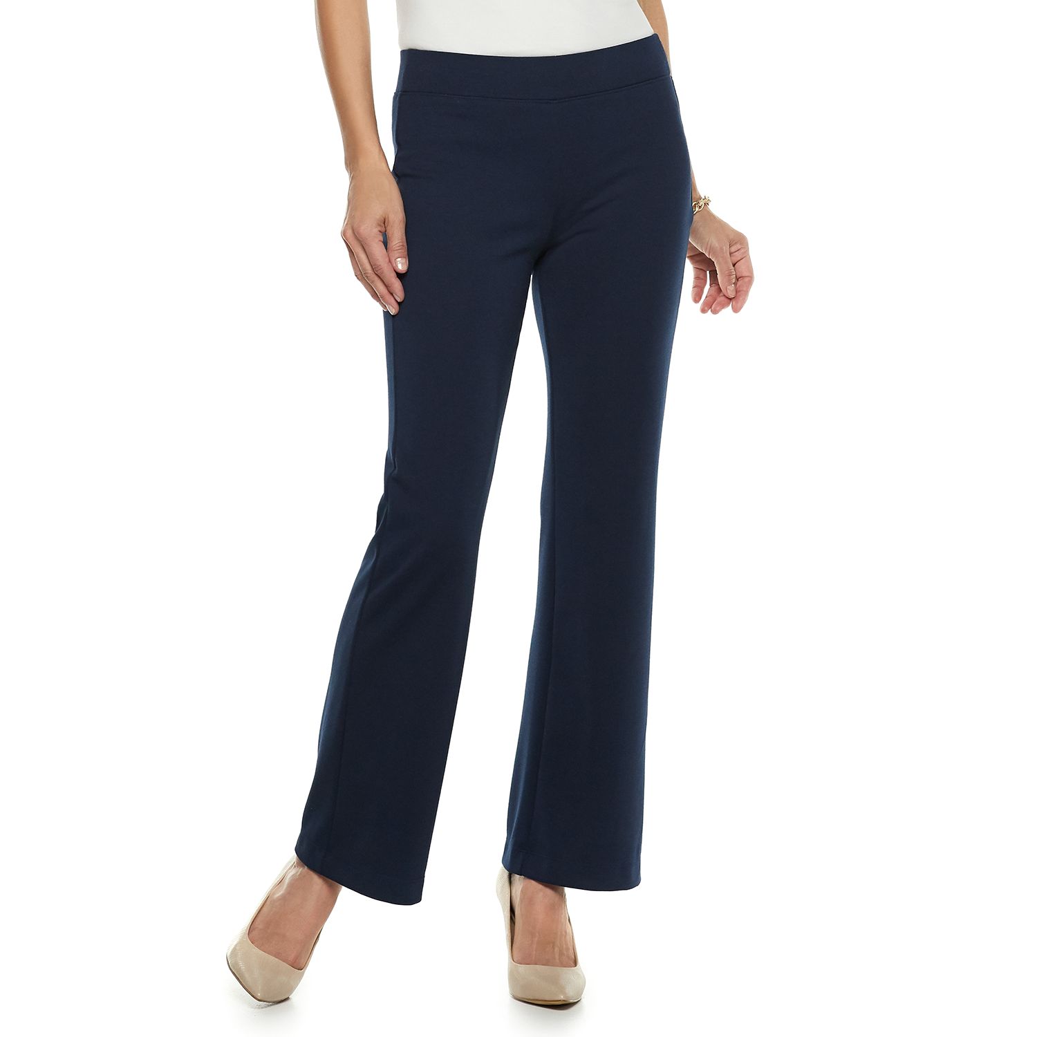 women's pull on bootcut ponte pants