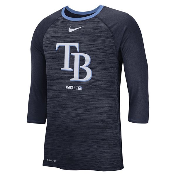 Nike Gray/Navy Tampa Bay Rays Game Authentic Collection Performance Raglan Long Sleeve T-Shirt