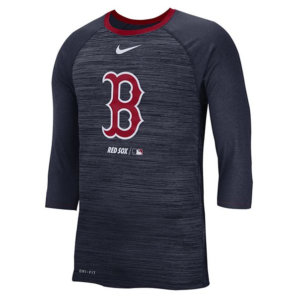 Nike Men's Boston Red Sox 3/4 Sleeve Raglan Logo Tee