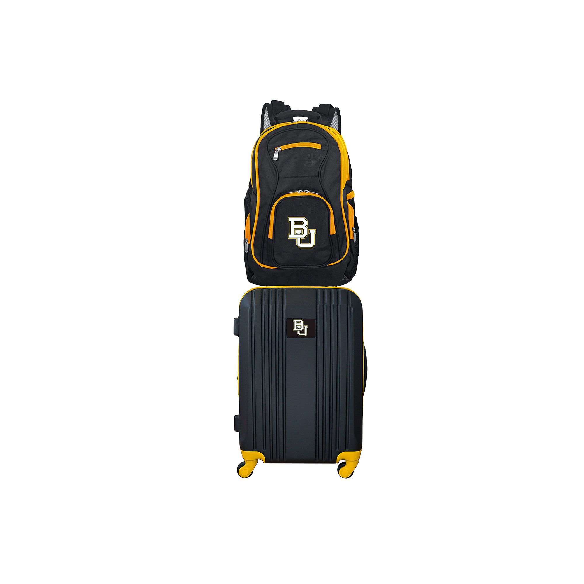 Baylor Bears Wheeled Carry-On Luggage & Backpack Set, Bay Black