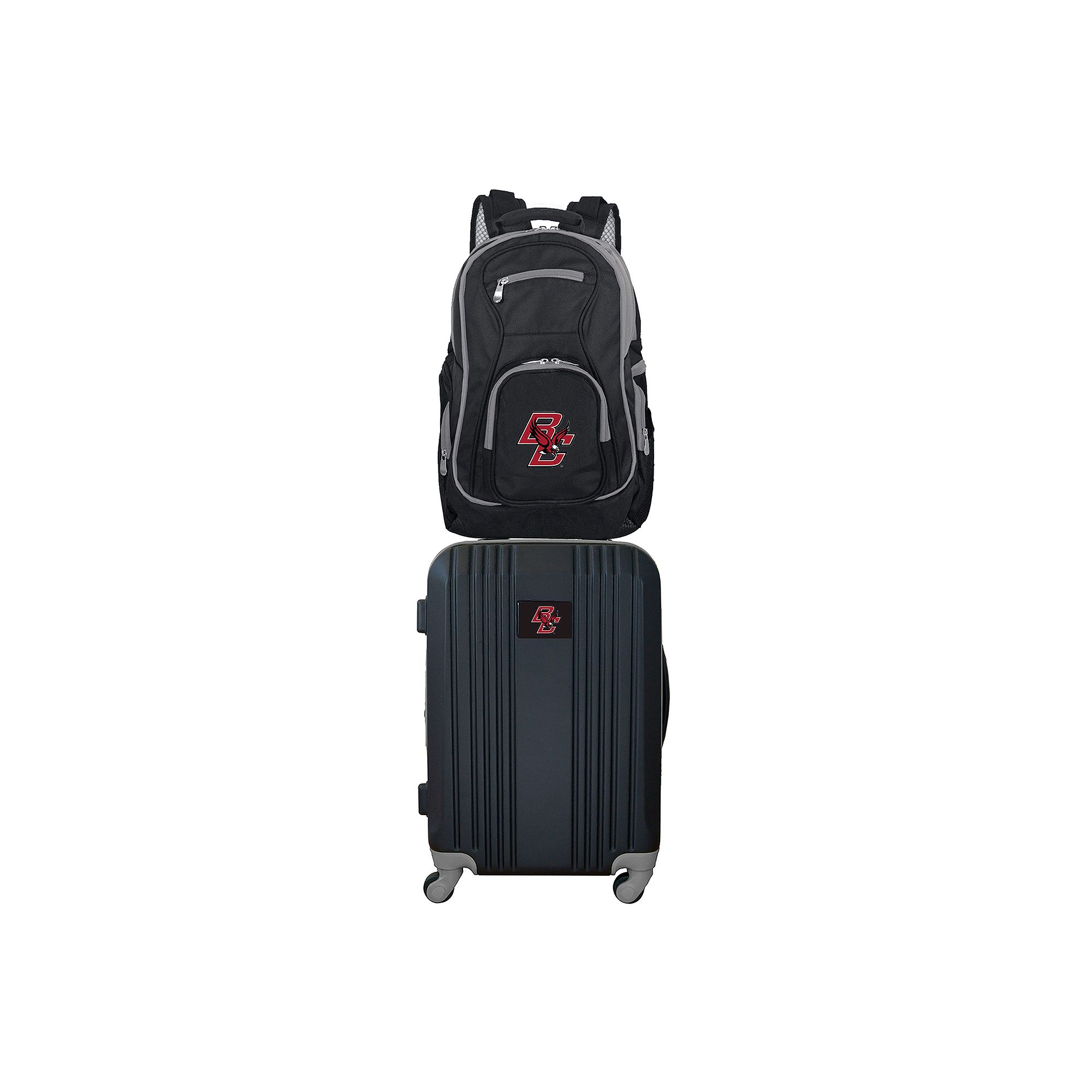 Boston College Eagles Wheeled Carry-On Luggage & Backpack Set, Black