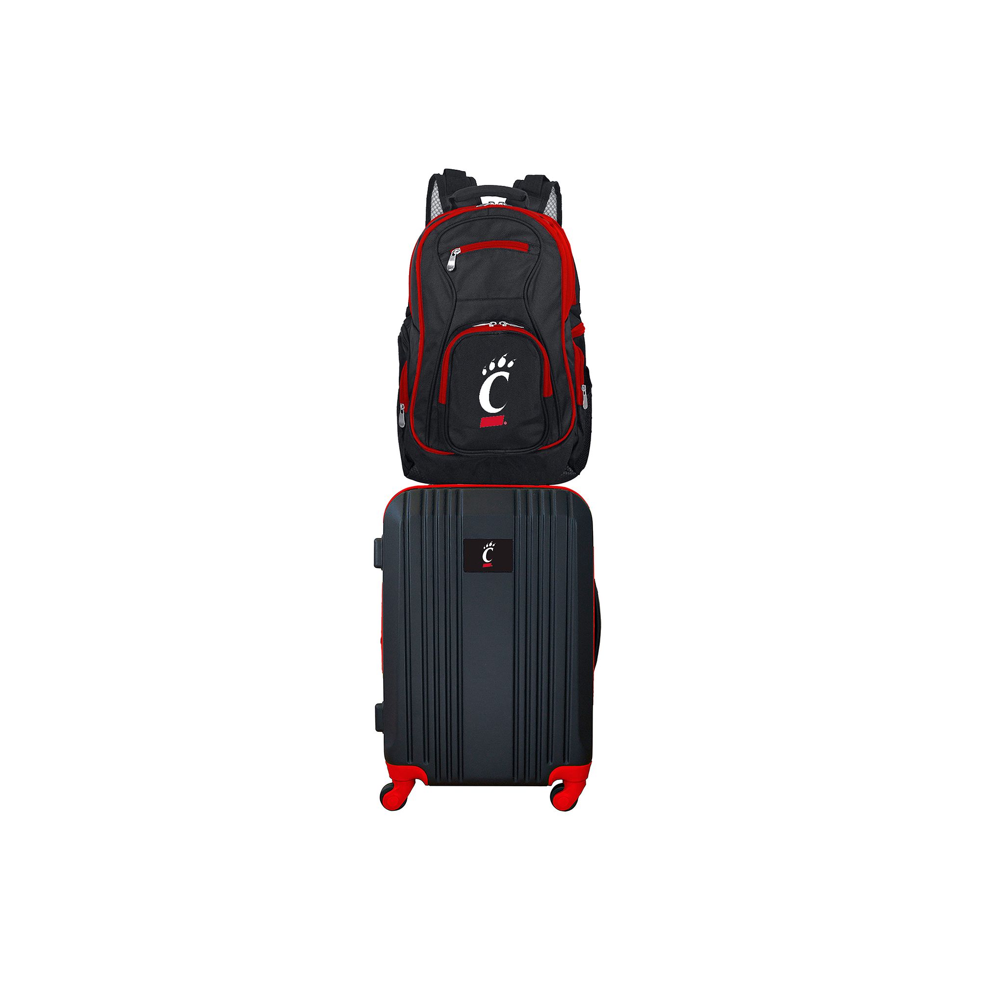 Cincinnati Bearcats Wheeled Carry-On Luggage & Backpack Set, Black