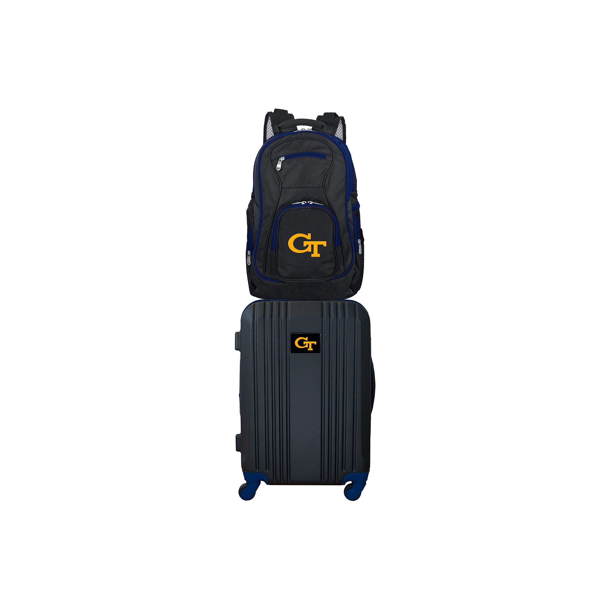 Georgia Tech Yellow Jackets Wheeled Carry-On Luggage & Backpack Set, Black