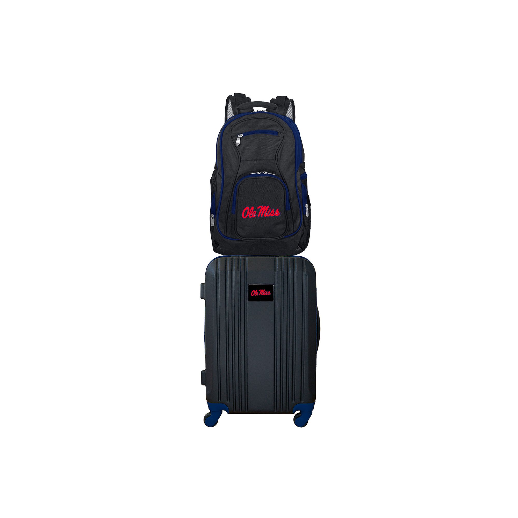 Ole Miss Rebels Wheeled Carry-On Luggage & Backpack Set, Black