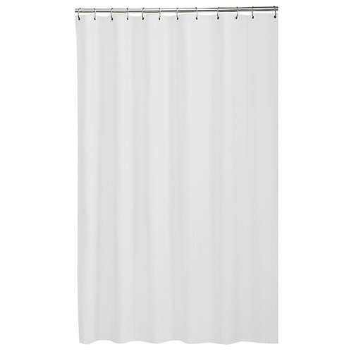 70" x 78",Tone on Tone Jacquard White Extra Long Fabric Shower Curtain/ Liner 