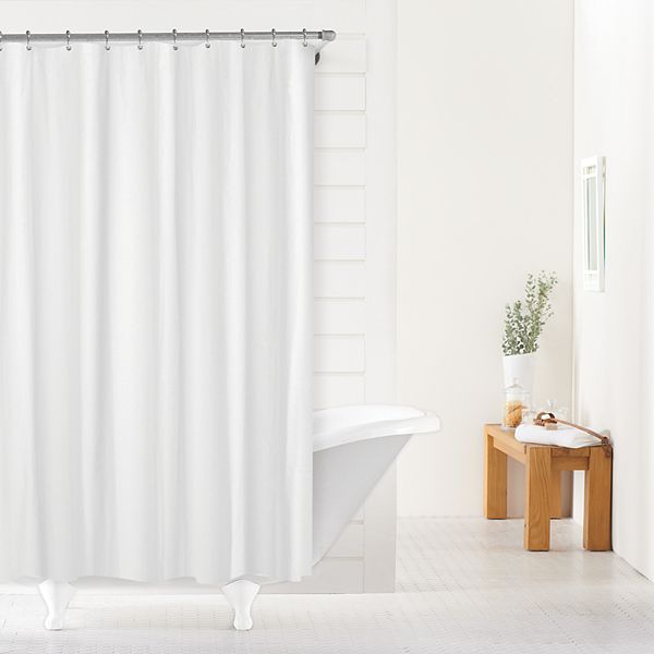 Heavy Weight Fabric Shower Curtain Liner, Fabric Shower Curtain Dark Brown