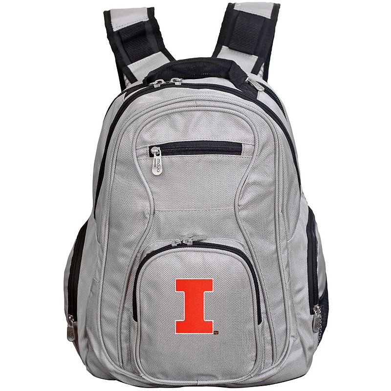 Illinois Fighting Illini Premium Laptop Backpack, Grey