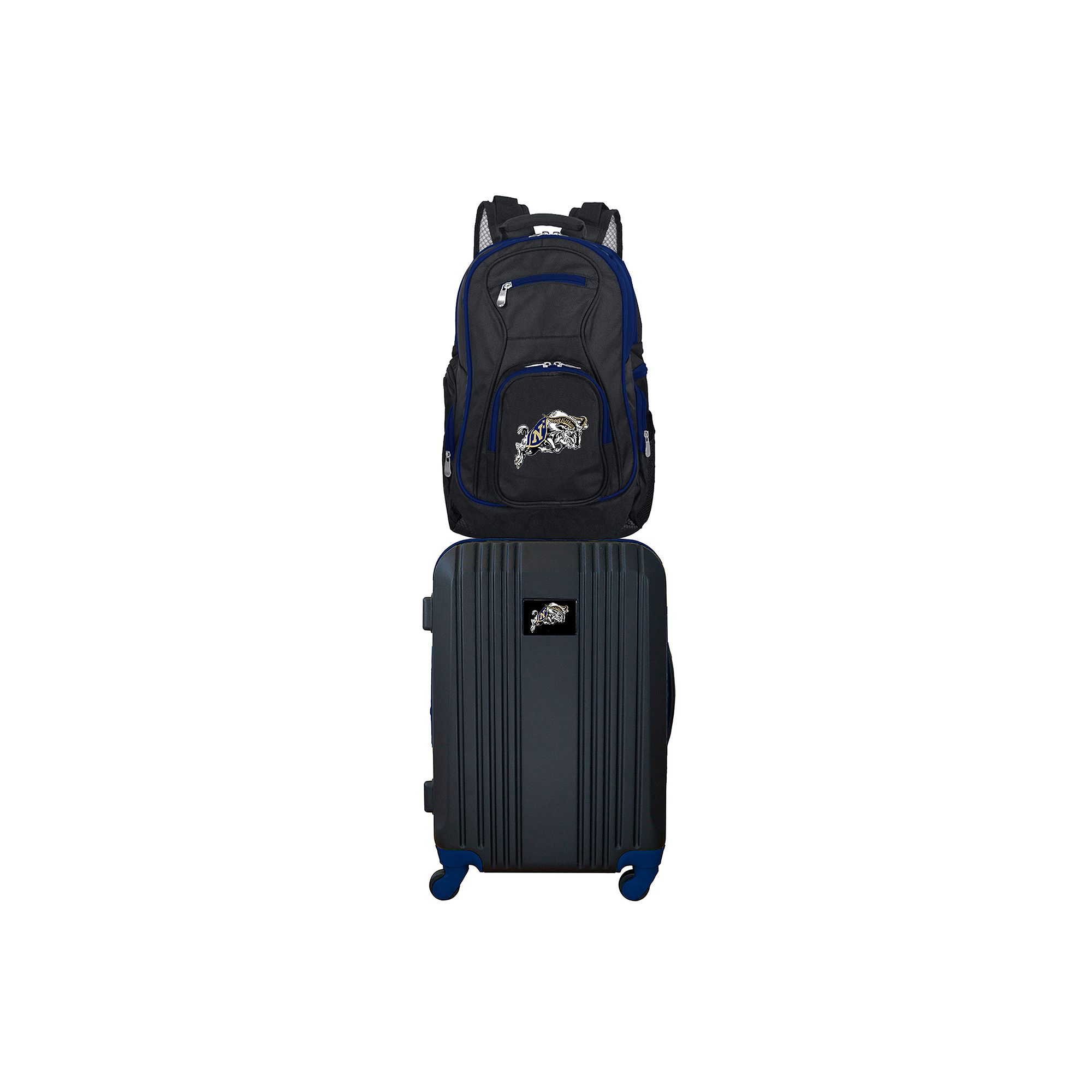 Navy Midshipmen Wheeled Carry-On Luggage & Backpack Set, Black