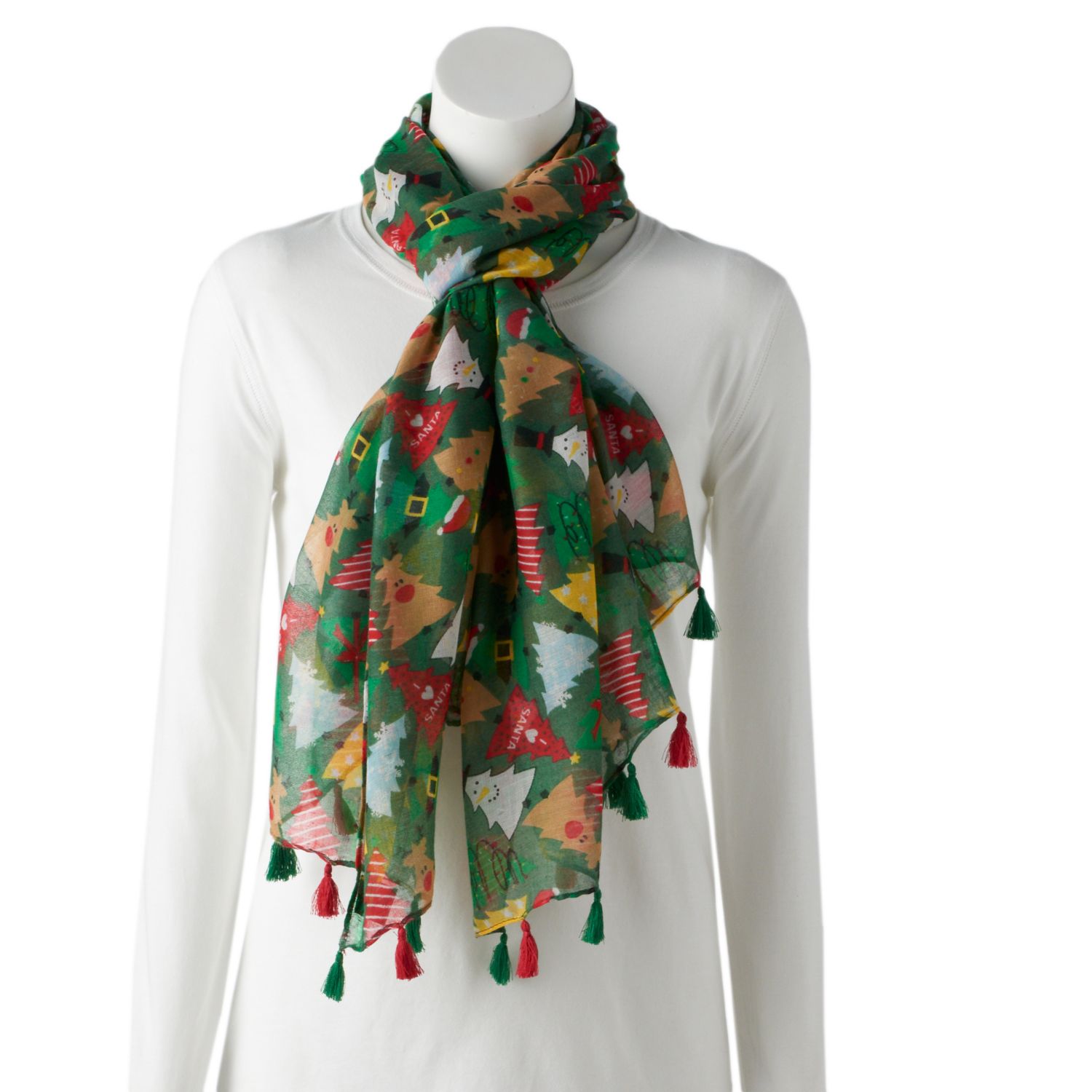 christmas print scarf