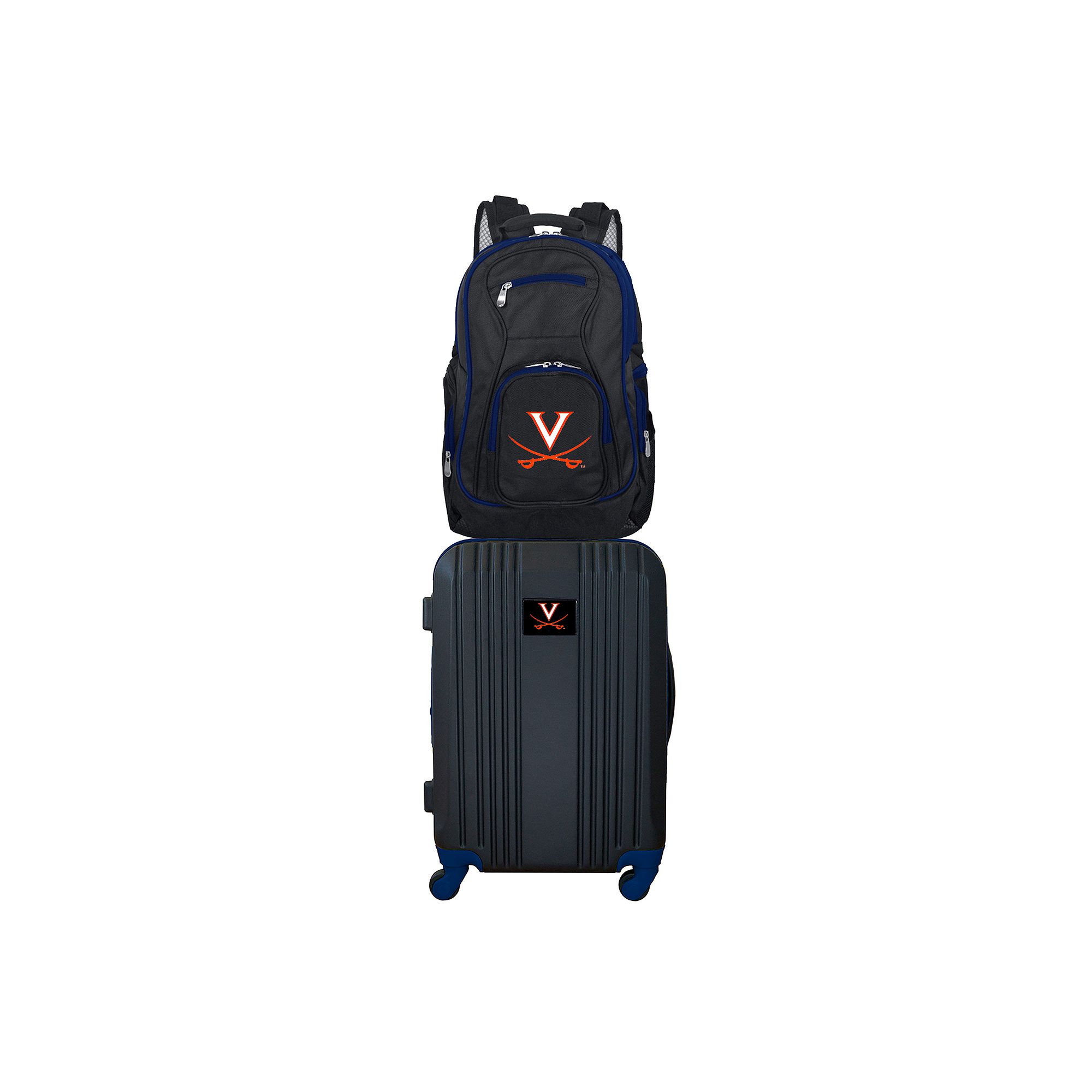 Virginia Cavaliers Wheeled Carry-On Luggage & Backpack Set, Black
