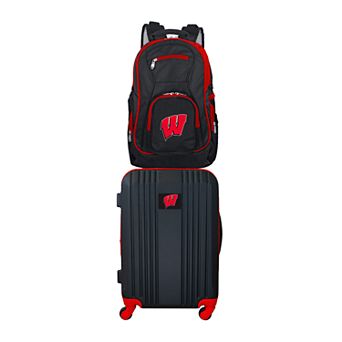 Wisconsin Badgers Wheeled Carry-On Luggage & Backpack Set