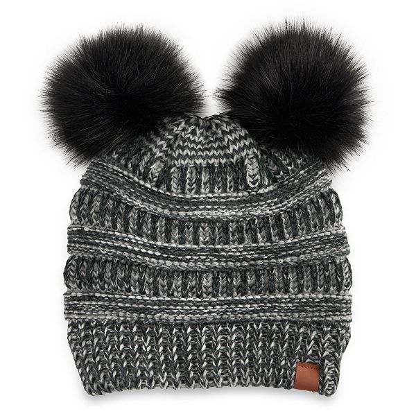 Women's Marled Double Pom Pom Beanie