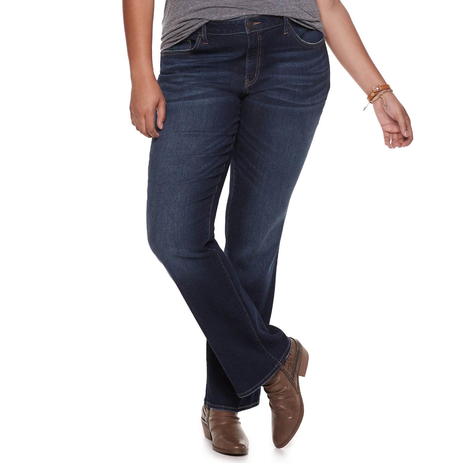 plus size low rise bootcut jeans