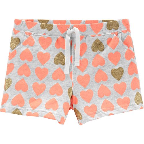 Baby Girl Carter's Glittery Heart Knit Shorts