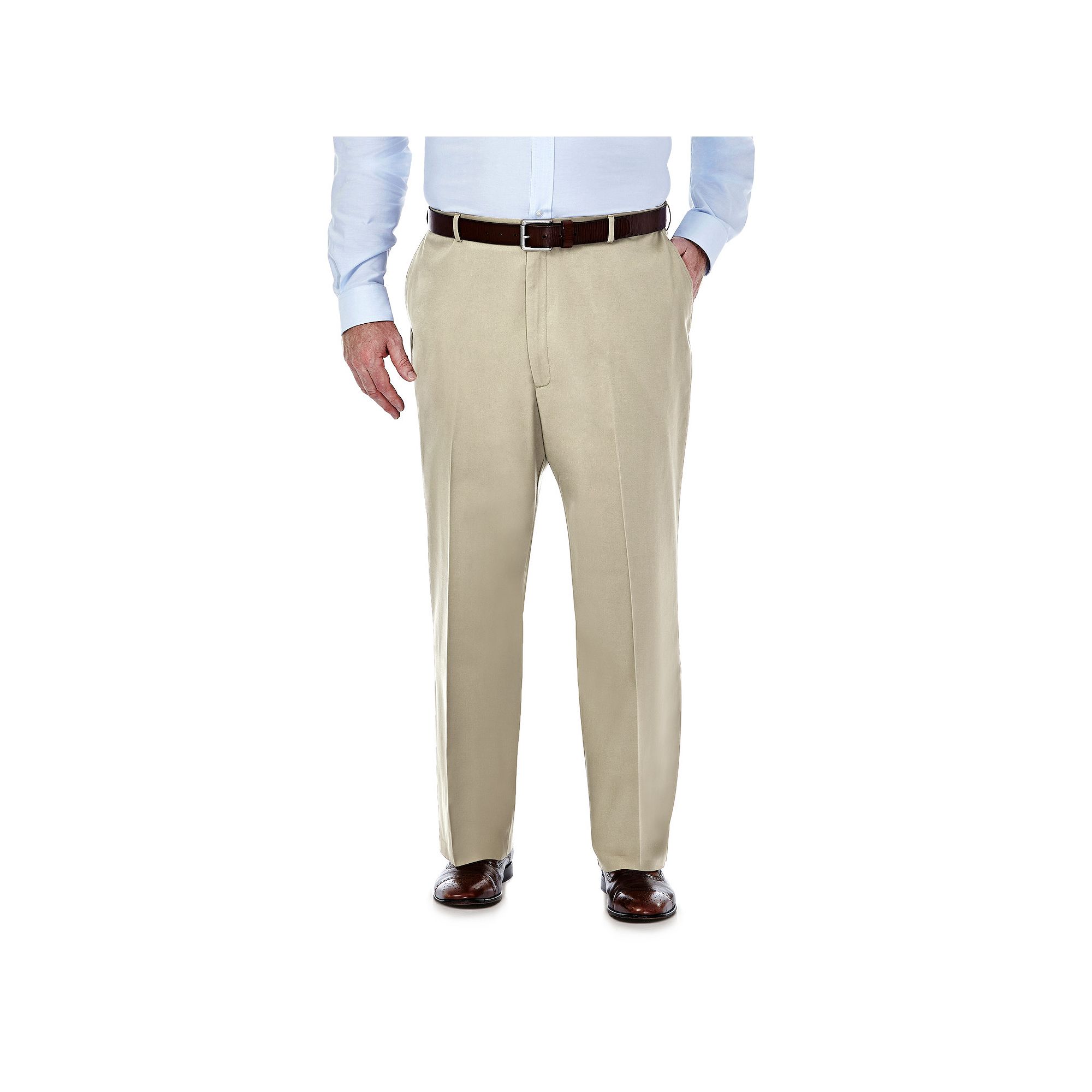 Big & Tall Haggar® Premium Stretch No-Iron Khaki Flat-Front Pants, Mens, 